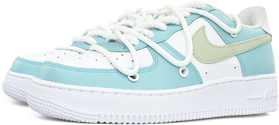 【定制球鞋】 Nike Air Force 1 Low LE 莫蘭迪 簡約 清新 復古 低幫 板鞋 GS 藍綠 Lookbook 【定制球鞋】 Nike Air Force 1 Low LE 莫蘭迪 簡約 清新 復古 低幫 板鞋 GS 藍綠