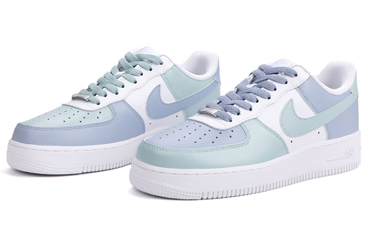 Details for 【定制球鞋】Nike Air Force 1 Low 空軍一號 手繪 簡約 莫蘭迪 個性 低幫 板鞋 男款 藍綠白