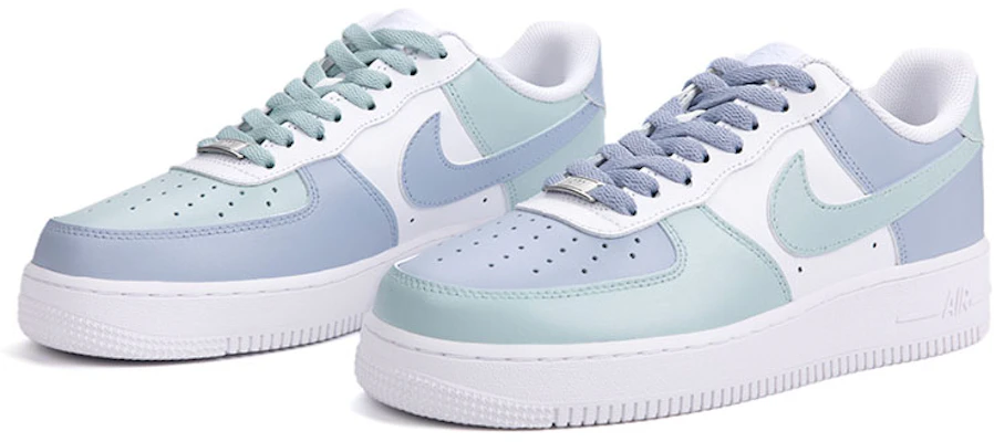 【定制球鞋】Nike Air Force 1 Low 空軍一號 手繪 簡約 莫蘭迪 個性 低幫 板鞋 男款 藍綠白 Details for 【定制球鞋】Nike Air Force 1 Low 空軍一號 手繪 簡約 莫蘭迪 個性 低幫 板鞋 男款 藍綠白