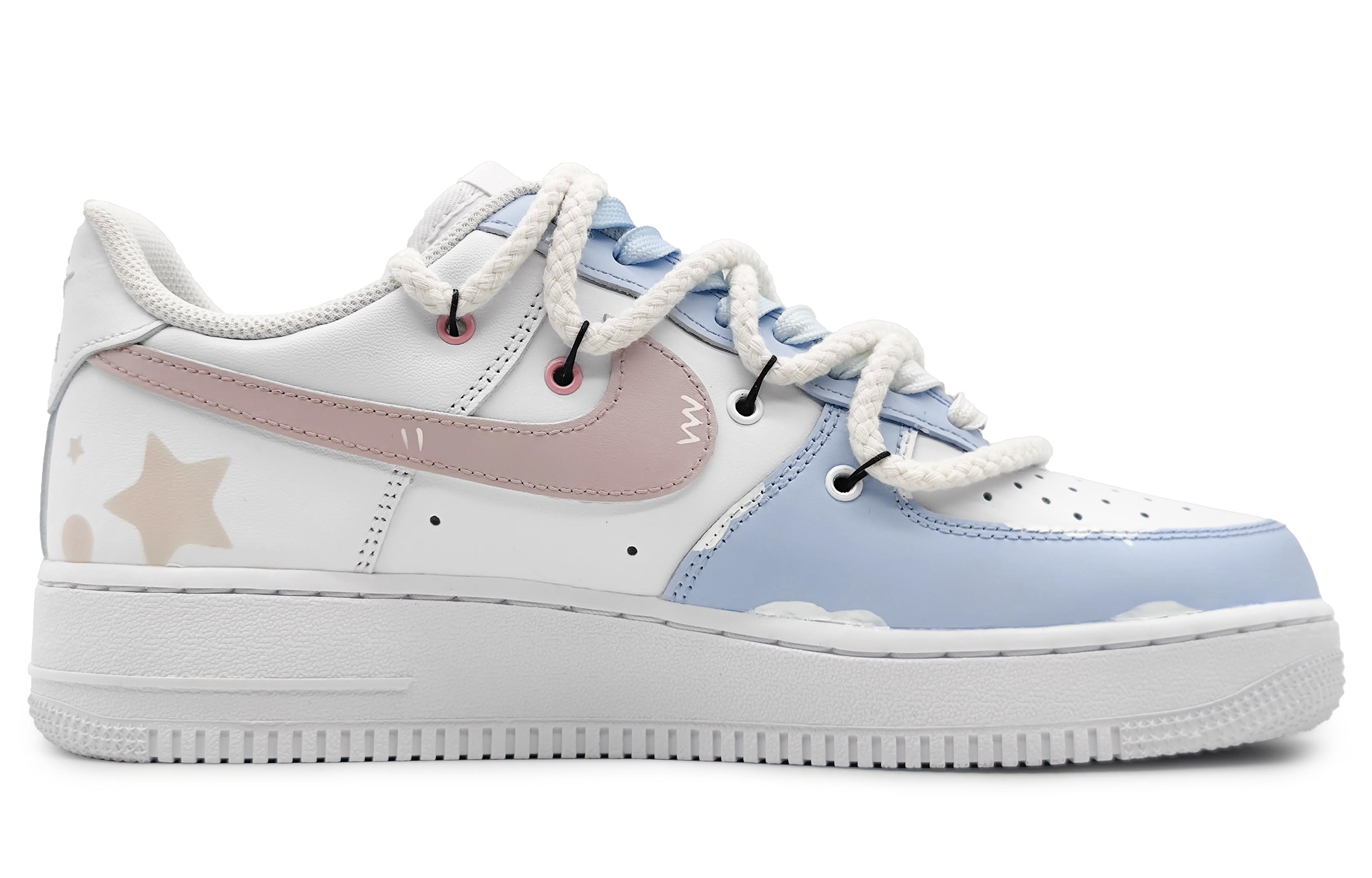 Order ナイキ エアフォース 1 ロー "モランディ ドリーミー スターライト" カスタムシューズ CW2288-111(Team16-男款初恋星球浅紫解构)