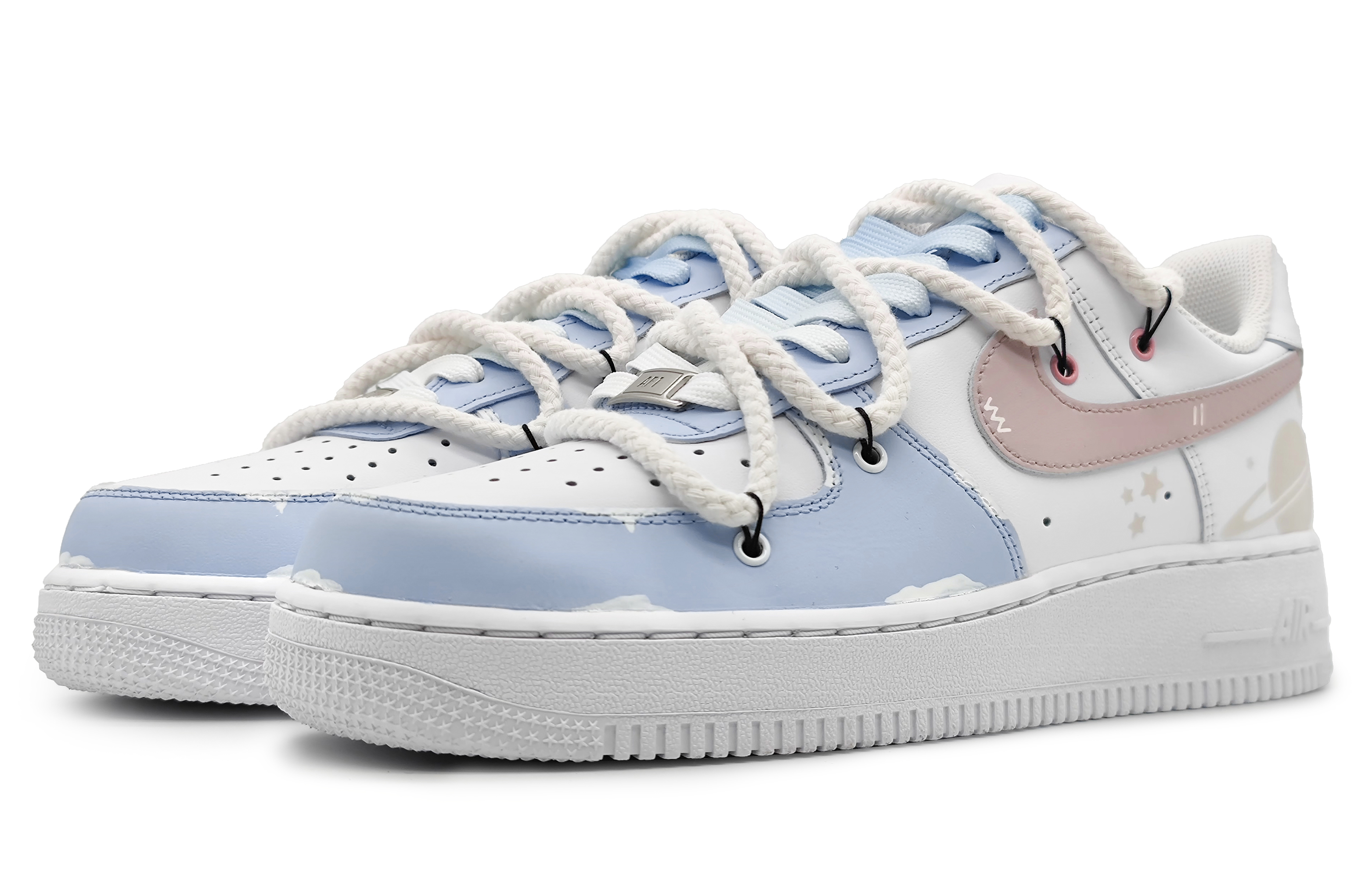 Lookbook ナイキ エアフォース 1 ロー "モランディ ドリーミー スターライト" カスタムシューズ CW2288-111(Team16-男款初恋星球浅紫解构)