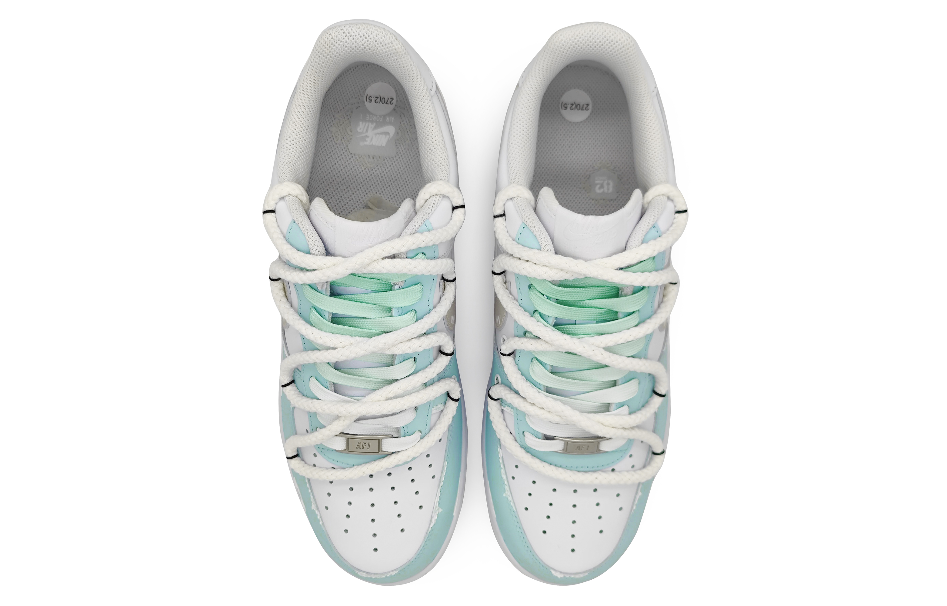 Shop [定制鞋] 耐克空军一号低帮‘莫兰迪梦幻星’ CW2288-111(Team16-男款初恋星球浅绿解构)