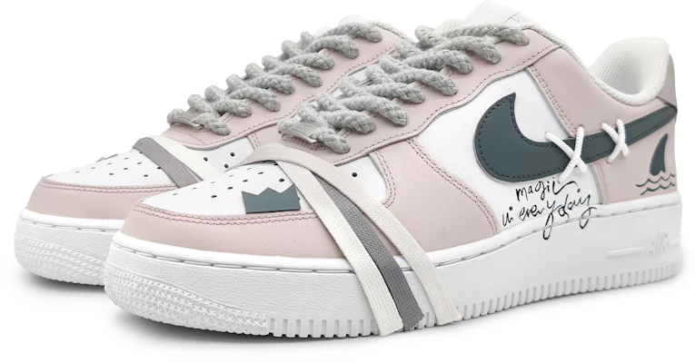 【客製化球鞋】Nike Air Force 1 Low 禁止捕魚 莫蘭迪色系 守護生態 簡約 低筒 板鞋 GS 粉紅色 Lookbook 【客製化球鞋】Nike Air Force 1 Low 禁止捕魚 莫蘭迪色系 守護生態 簡約 低筒 板鞋 GS 粉紅色