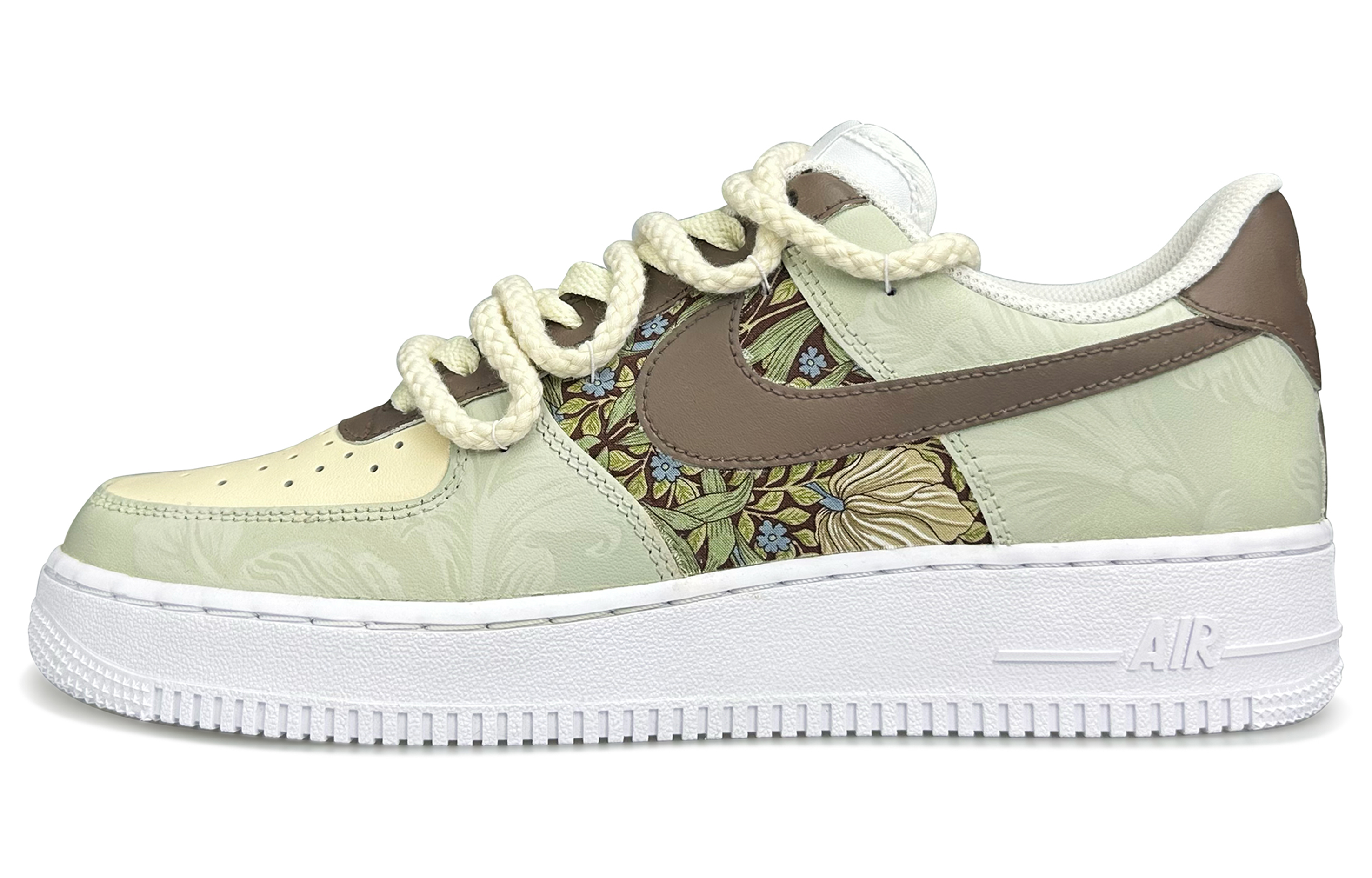 Buy 【訂製球鞋】 Nike Air Force 1 Low 07 莫里斯花園 貼布 解構 復古 清新 低筒 板鞋 男款 米綠