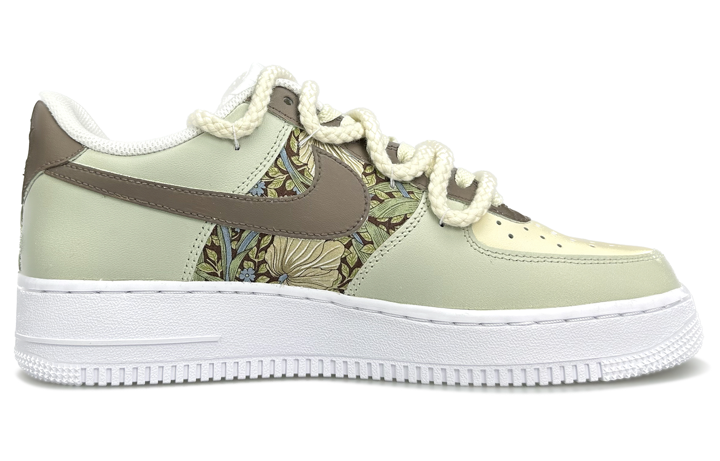 Order 【訂製球鞋】 Nike Air Force 1 Low 07 莫里斯花園 貼布 解構 復古 清新 低筒 板鞋 男款 米綠