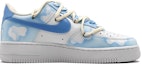 Order 【定制球鞋】 Nike Air Force 1 Low LE 空軍一號 蔚藍天空 仙境迷蹤 解構鞋帶 星星 低幫 板鞋 GS 藍色