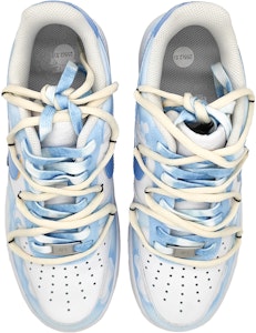 【定制球鞋】 Nike Air Force 1 Low LE 空軍一號 蔚藍天空 仙境迷蹤 解構鞋帶 星星 低幫 板鞋 GS 藍色 Shop 【定制球鞋】 Nike Air Force 1 Low LE 空軍一號 蔚藍天空 仙境迷蹤 解構鞋帶 星星 低幫 板鞋 GS 藍色