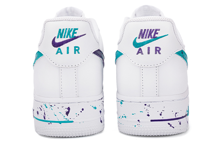 Shop 【客製化球鞋】Nike Air Force 1 Low 07 空軍一號 手繪噴繪神秘星空 泼墨 低筒 板鞋 男款 白綠紫