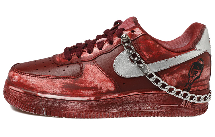 Buy [Kasut Tersuai] Nike Air Force 1 Low 'Nanjing Rantai Kunci Merah Perak' CW2288-111(Team拾玖-链条钥匙男S-BOX)