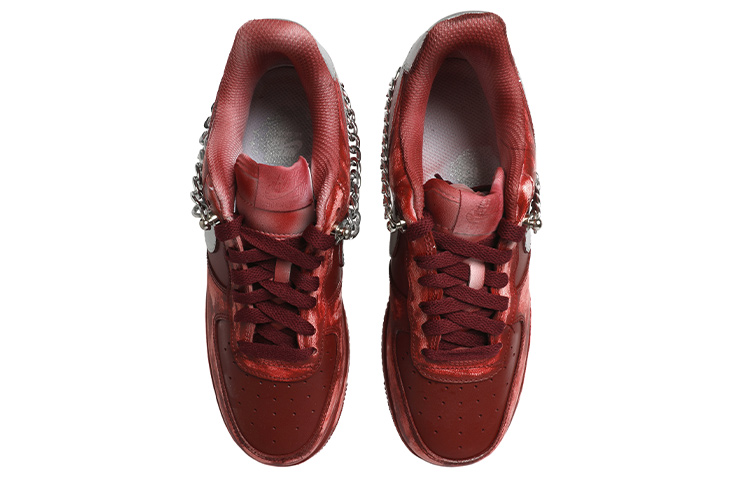 Shop [Kasut Tersuai] Nike Air Force 1 Low 'Nanjing Rantai Kunci Merah Perak' CW2288-111(Team拾玖-链条钥匙男S-BOX)