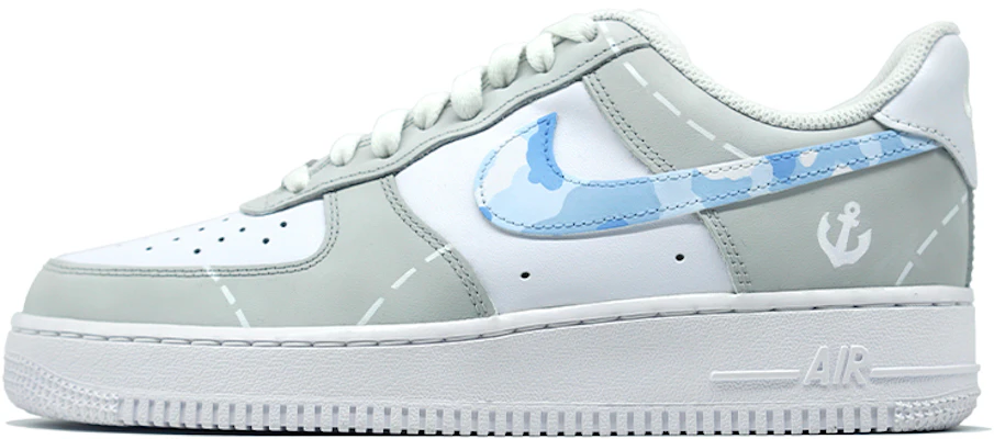 【客製化球鞋】Nike Air Force 1 Low 空軍一號 風主題客製 海軍航母 噴繪 迷彩 休閒 耐磨防滑 低筒 板鞋 男款 灰白 Buy 【客製化球鞋】Nike Air Force 1 Low 空軍一號 風主題客製 海軍航母 噴繪 迷彩 休閒 耐磨防滑 低筒 板鞋 男款 灰白