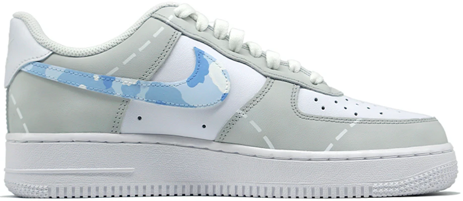 【客製化球鞋】Nike Air Force 1 Low 空軍一號 風主題客製 海軍航母 噴繪 迷彩 休閒 耐磨防滑 低筒 板鞋 男款 灰白 Order 【客製化球鞋】Nike Air Force 1 Low 空軍一號 風主題客製 海軍航母 噴繪 迷彩 休閒 耐磨防滑 低筒 板鞋 男款 灰白