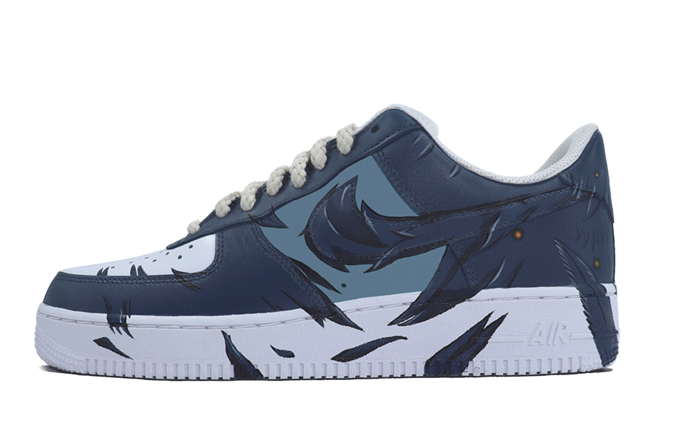 Buy [Sepatu Custom] Nike Air Force 1 Low 'Bulu Biru Tua' CW2288-111(Team25-羽毛男)