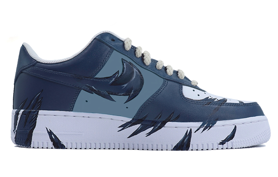 Order [Sepatu Custom] Nike Air Force 1 Low 'Bulu Biru Tua' CW2288-111(Team25-羽毛男)