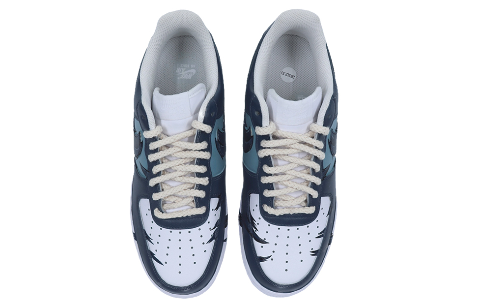 Shop [Sepatu Custom] Nike Air Force 1 Low 'Bulu Biru Tua' CW2288-111(Team25-羽毛男)