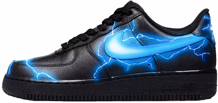 custom-shoes-nike-air-force-1-low-neon-lightning-storm-plaid