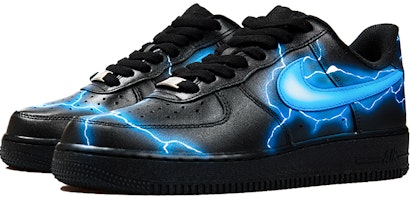 【定制球鞋】Nike Air Force 1 Low 07 空軍一號 霓虹閃電風暴千鳥雷切 噴繪 低幫 板鞋 男款 黑藍 Lookbook 【定制球鞋】Nike Air Force 1 Low 07 空軍一號 霓虹閃電風暴千鳥雷切 噴繪 低幫 板鞋 男款 黑藍