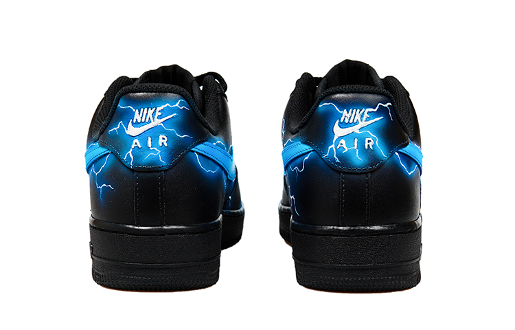 Purchase 【定制球鞋】Nike Air Force 1 Low 07 空軍一號 霓虹閃電風暴千鳥雷切 噴繪 低幫 板鞋 男款 黑藍