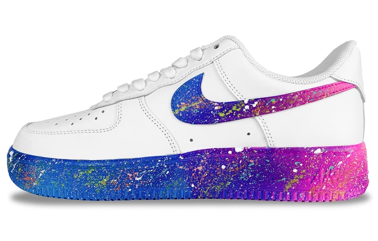 [Custom Shoes] Nike Air Force 1 Low 'Neon Red-Blue Gradient Splatter'