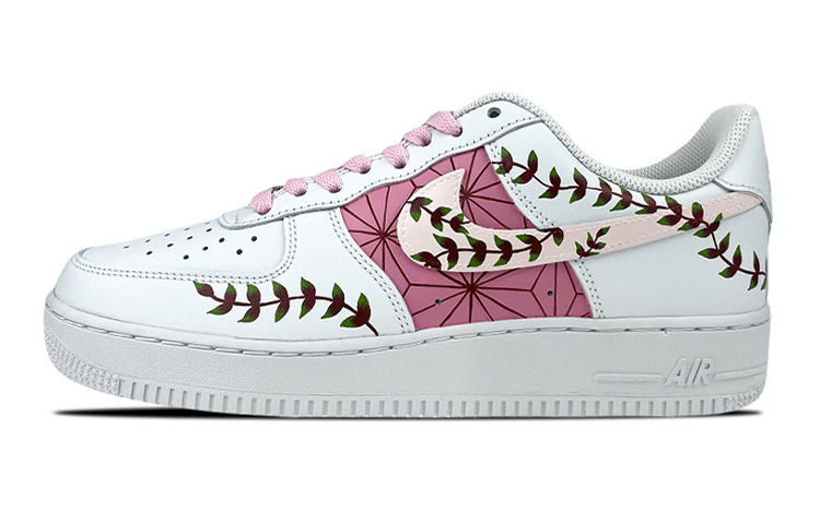 Buy 【定制球鞋】Nike Air Force 1 Low LE 是在玩鞋 禮盒 燈帶 鬼滅之刃 炭治郎禰豆子 低幫 板鞋 GS 白粉