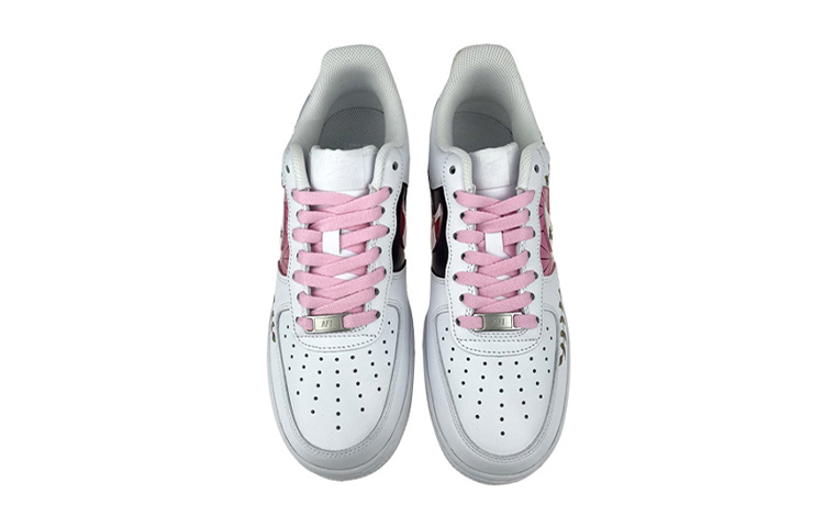 Shop 【定制球鞋】Nike Air Force 1 Low LE 是在玩鞋 禮盒 燈帶 鬼滅之刃 炭治郎禰豆子 低幫 板鞋 GS 白粉