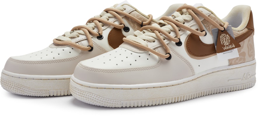 【客製球鞋】Nike Air Force 1 Low 核禮 堅果 街頭百搭 解構復古 防滑 低筒 板鞋 男款 米棕色 Lookbook 【客製球鞋】Nike Air Force 1 Low 核禮 堅果 街頭百搭 解構復古 防滑 低筒 板鞋 男款 米棕色