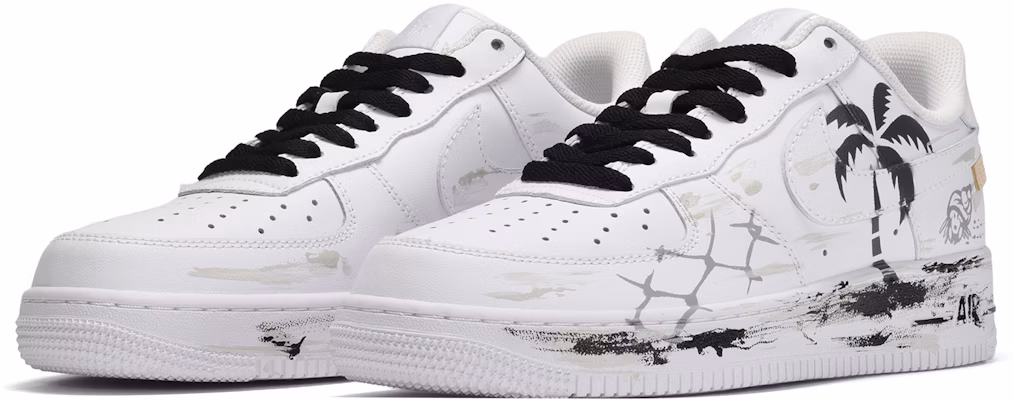 Buy Custom Shoes Nike Air Force 1 Low Ocean Graffiti Palm Tree Novelship