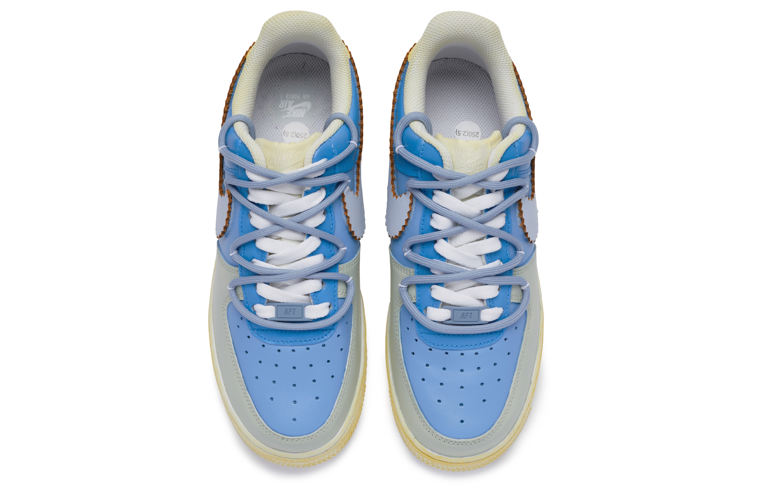 Shop Nike Air Force 1 Low "Océano Corazón" Azul/Amarillo/Gris CW2288-111(TeamR-男款海洋之心)