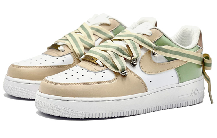 Lookbook [定制鞋款] 耐克空军1号低帮 'Off White-Green VIBE 定制' CW2288-111(TeamS-复古米白绿)