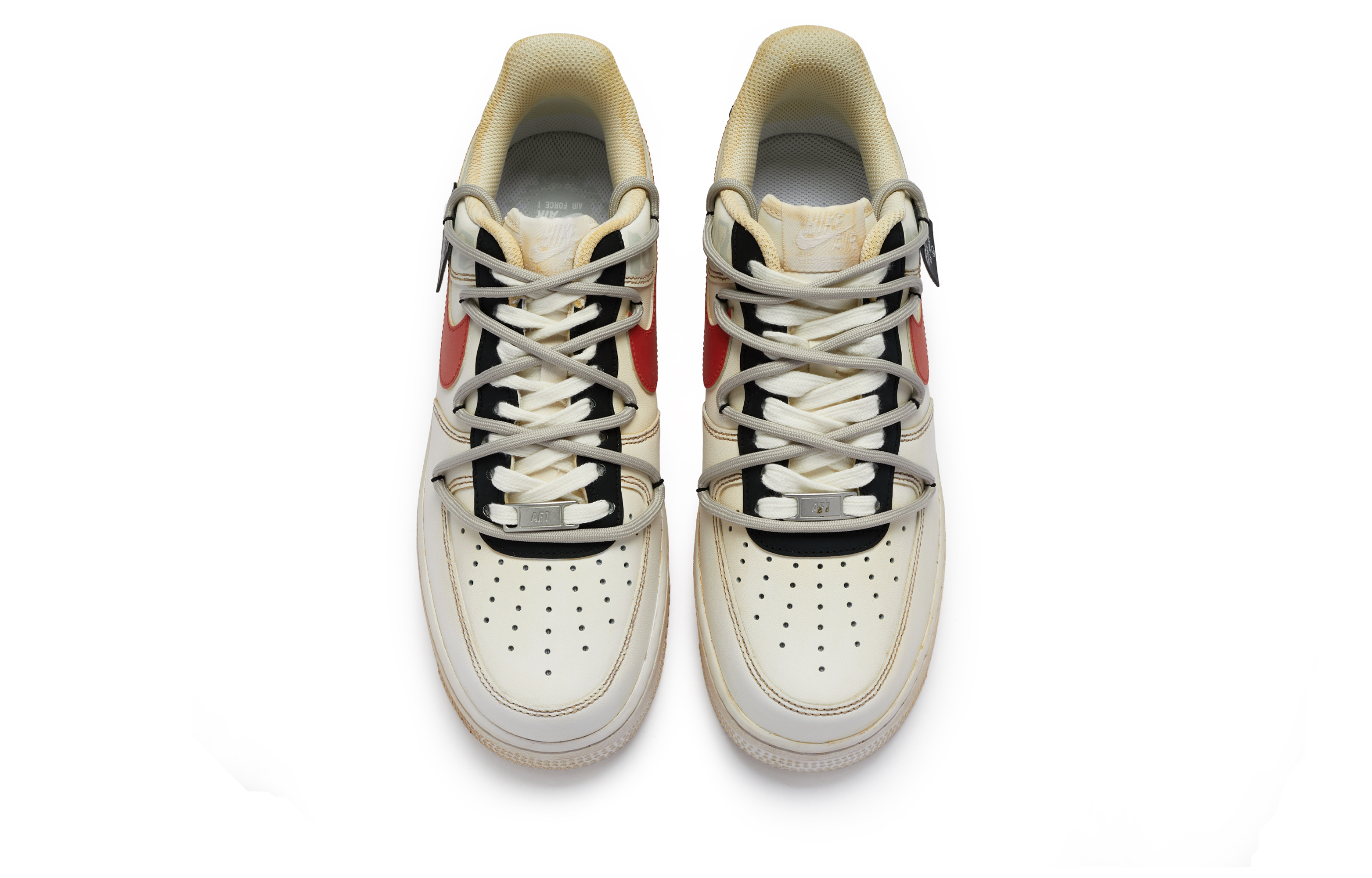 Shop [定制鞋款] 耐克空军一号低帮 'Off White 红色角' CW2288-111(TeamR-男款感知S-BOX)