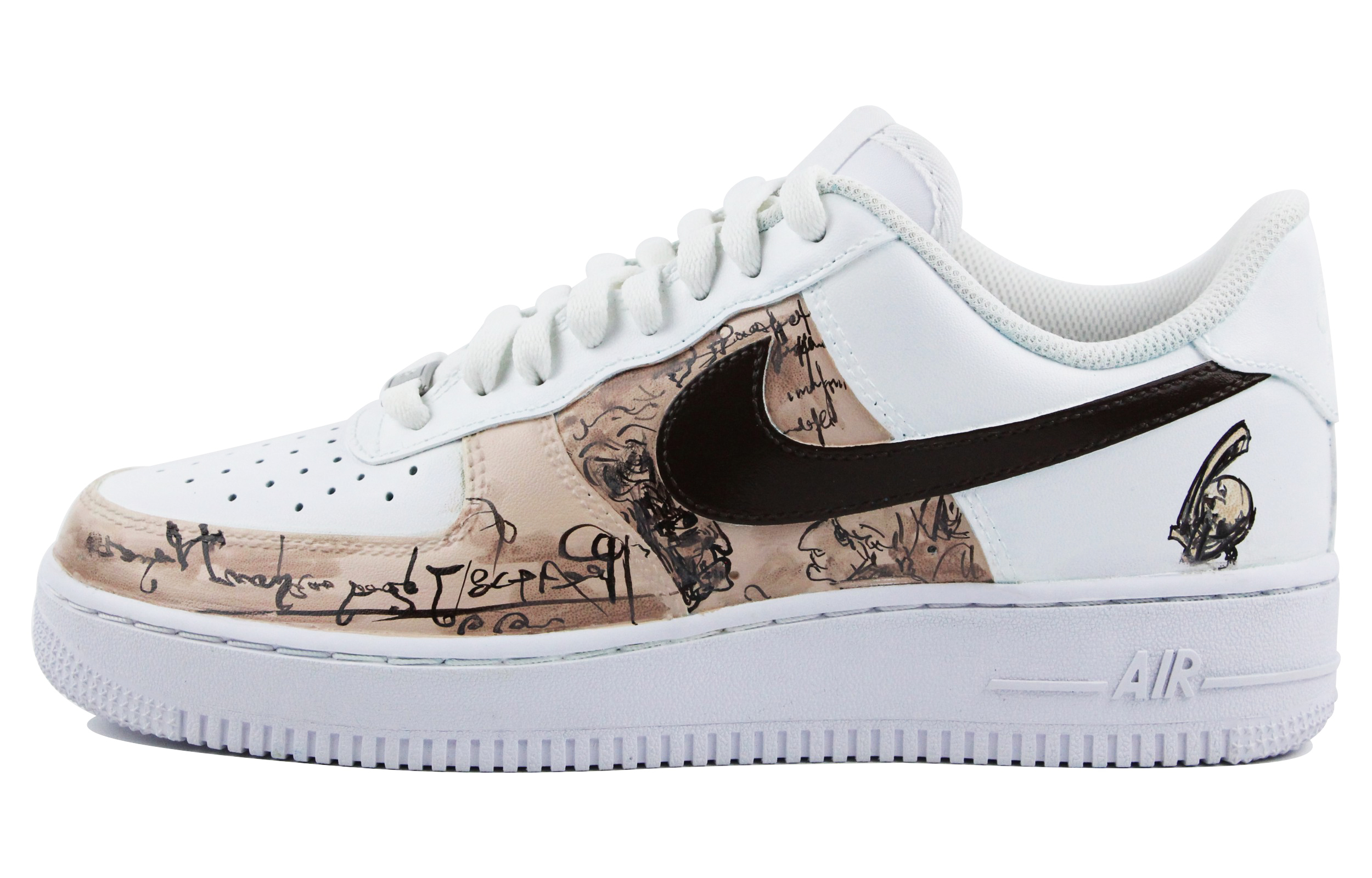 Buy カスタム Nike Air Force 1 Low "油絵風スケッチ" (白茶) CW2288-111(Team39-AMY16素描图)