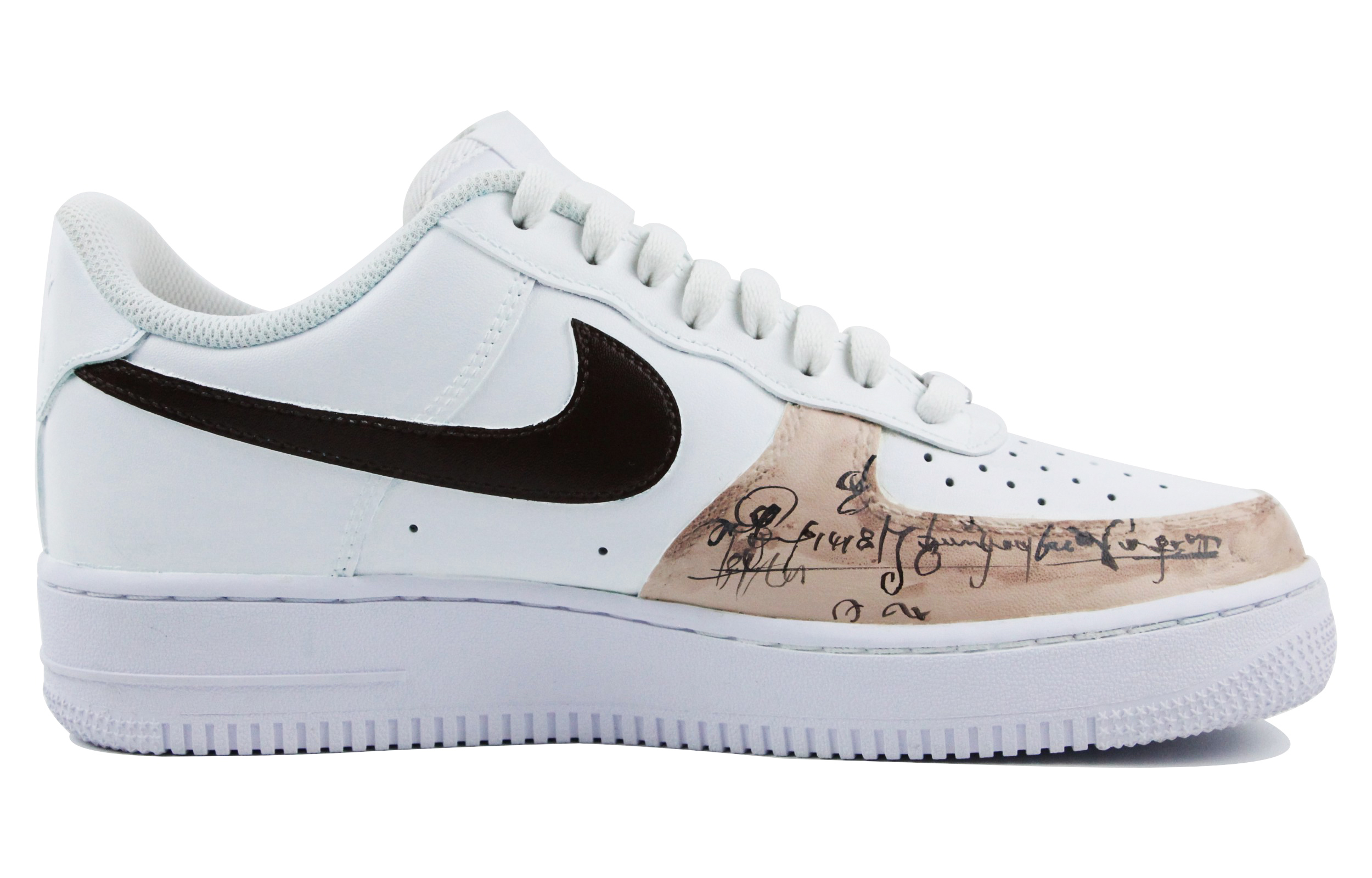 Order カスタム Nike Air Force 1 Low "油絵風スケッチ" (白茶) CW2288-111(Team39-AMY16素描图)