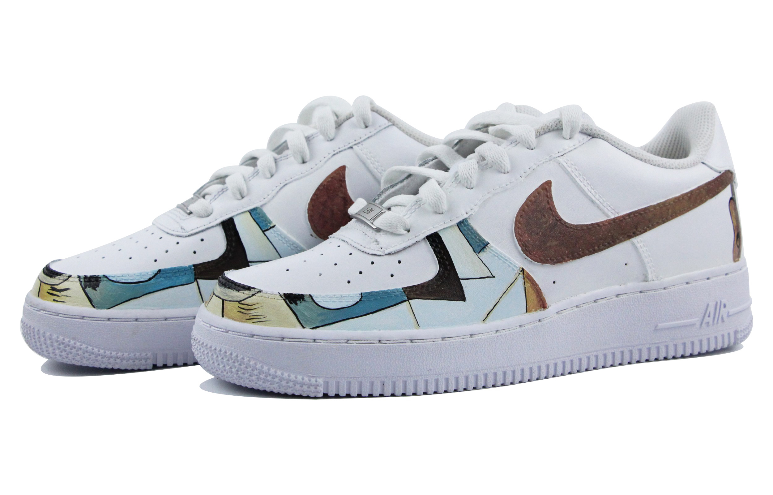 Lookbook [Sepatu Kustom] Nike Air Force 1 Low 'Graffiti Lukisan Minyak' CW2288-111(Team39-AMY17咖啡色)