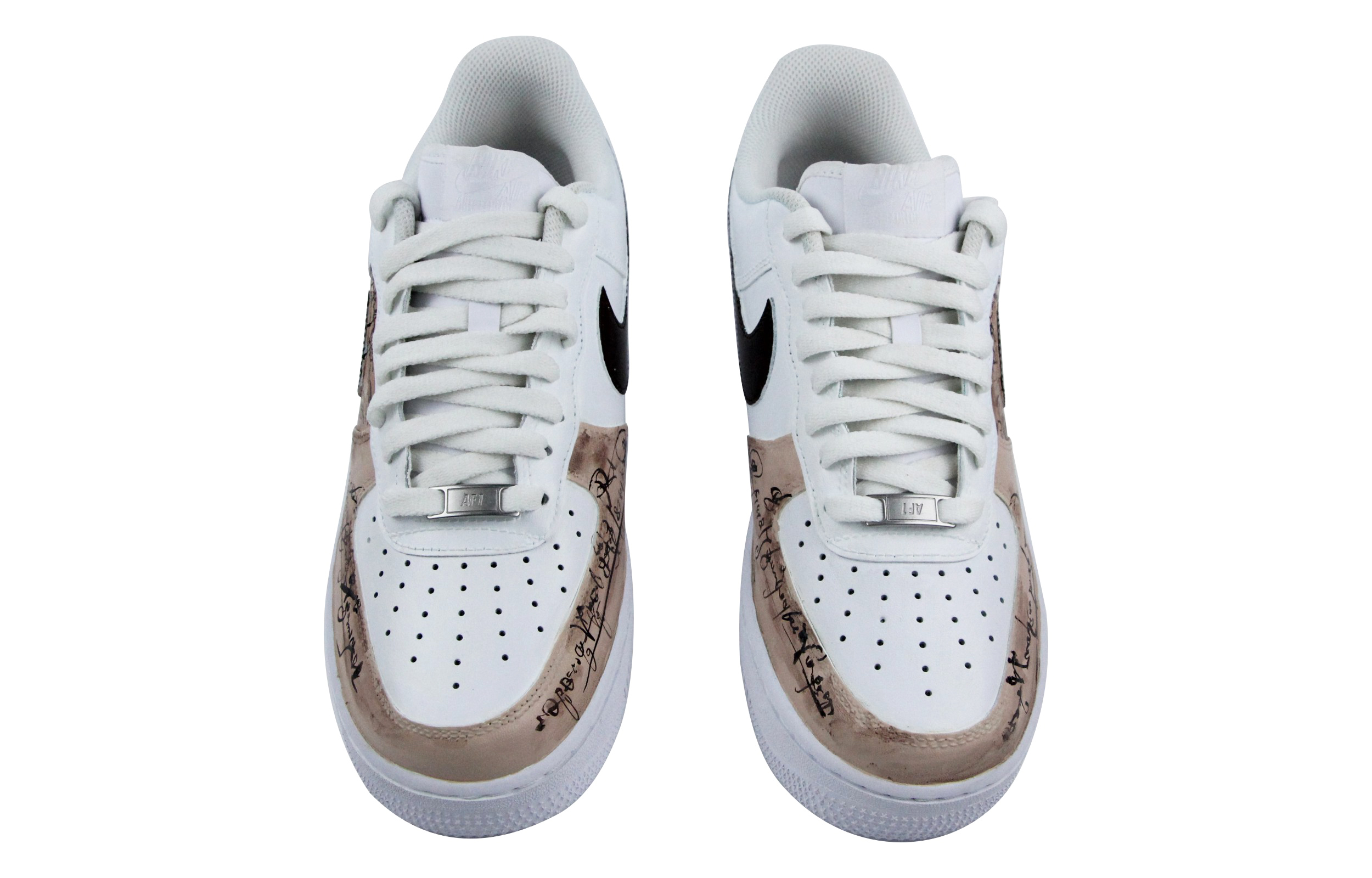 Shop カスタム Nike Air Force 1 Low "油絵風スケッチ" (白茶) CW2288-111(Team39-AMY16素描图)