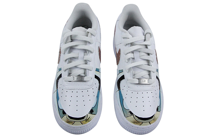 Shop [Sepatu Kustom] Nike Air Force 1 Low 'Graffiti Lukisan Minyak' CW2288-111(Team39-AMY17咖啡色)