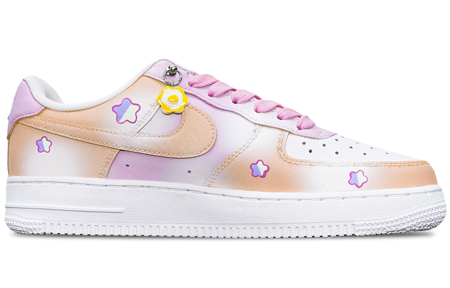 Order 【訂製運動鞋】Nike Air Force 1 Low 蜜香柑橙與地瓜冰淇淋 低筒 復古板鞋 特別鞋盒 附贈小熊 公仔 男款 橙紫白