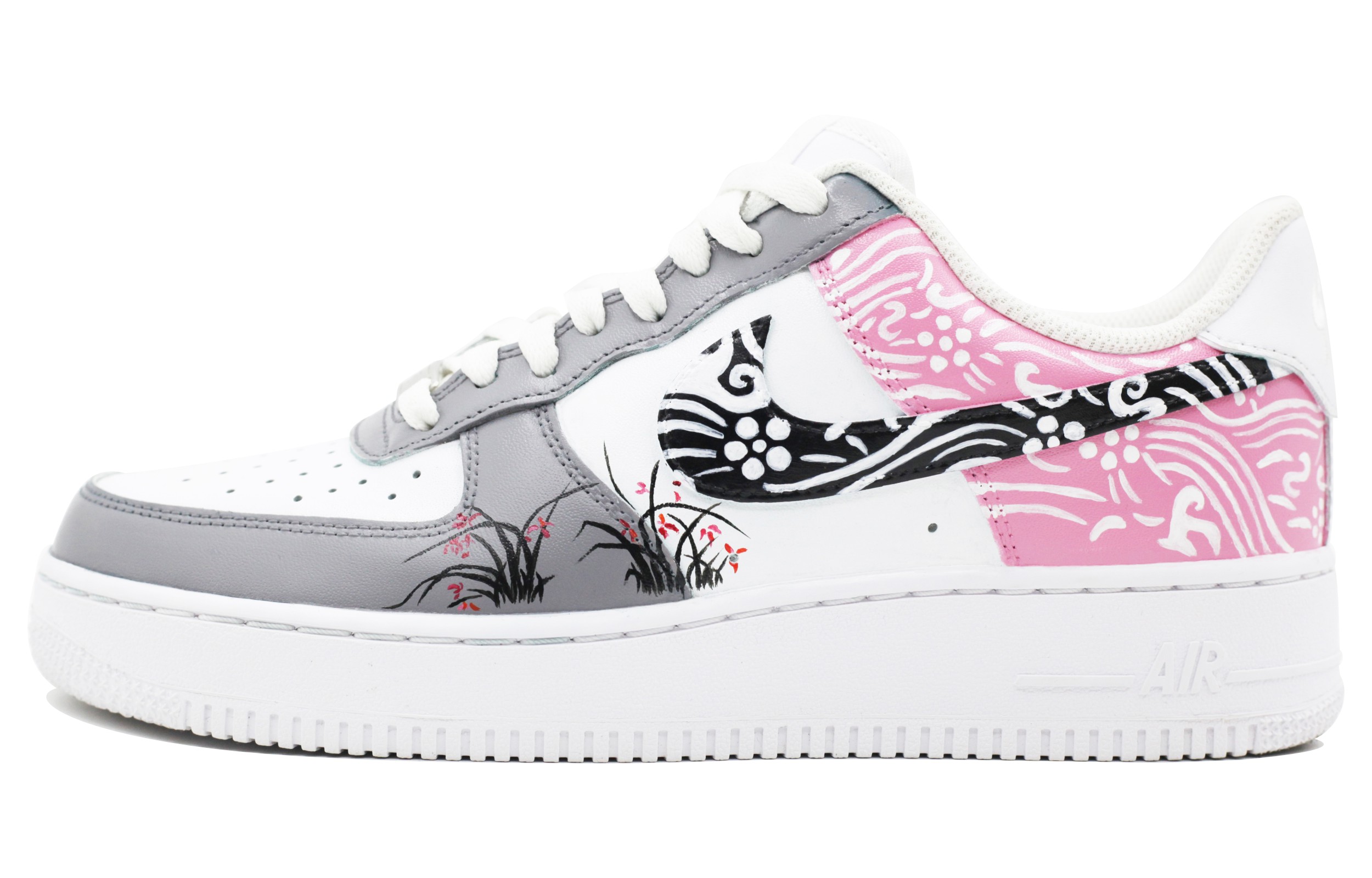 Buy Zapatillas Nike Air Force 1 Low 'Orquídea Nube Brocado Gris Blanco' CW2288-111(Team39-AMY109兰花)