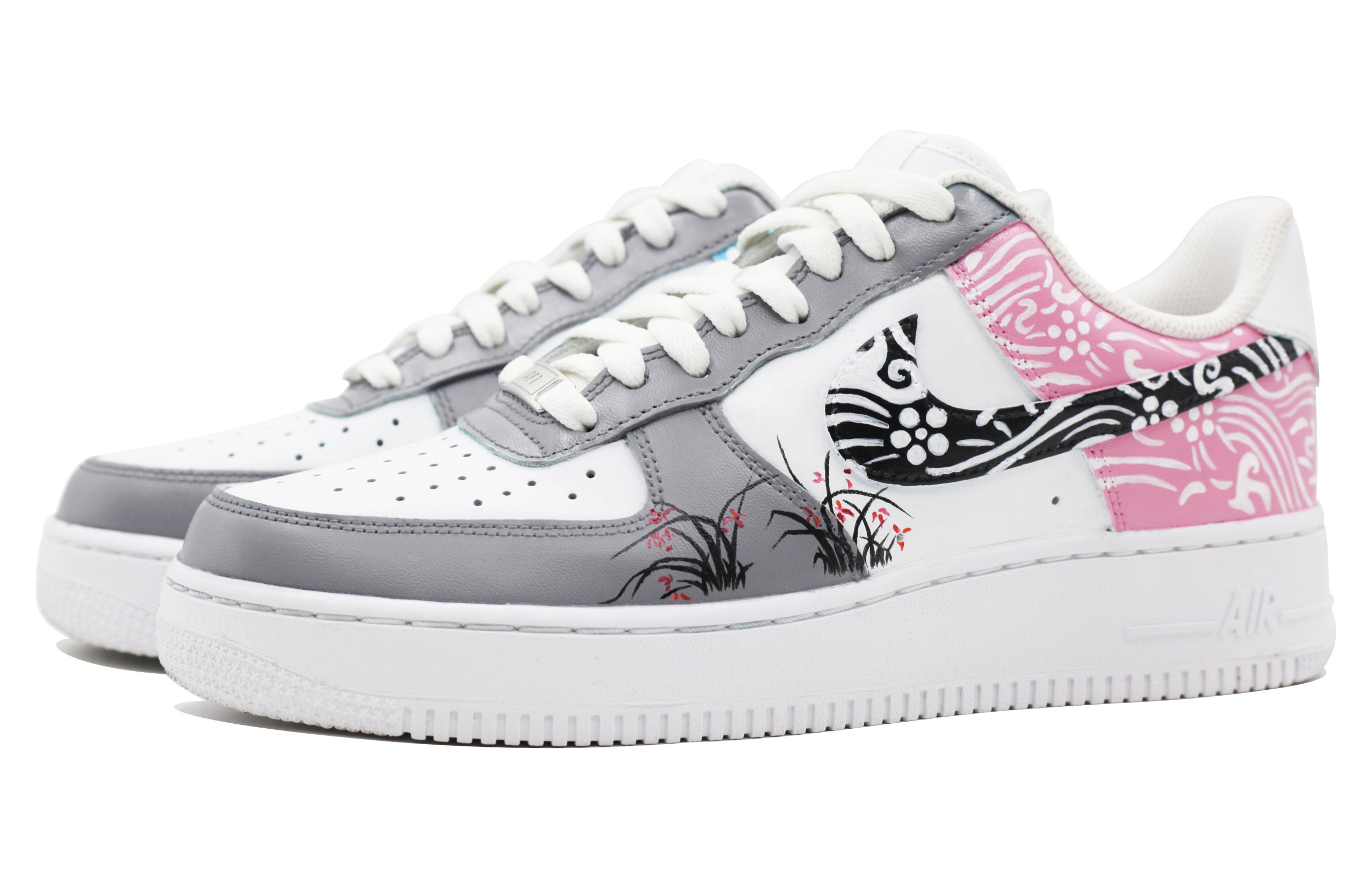 Lookbook Zapatillas Nike Air Force 1 Low 'Orquídea Nube Brocado Gris Blanco' CW2288-111(Team39-AMY109兰花)