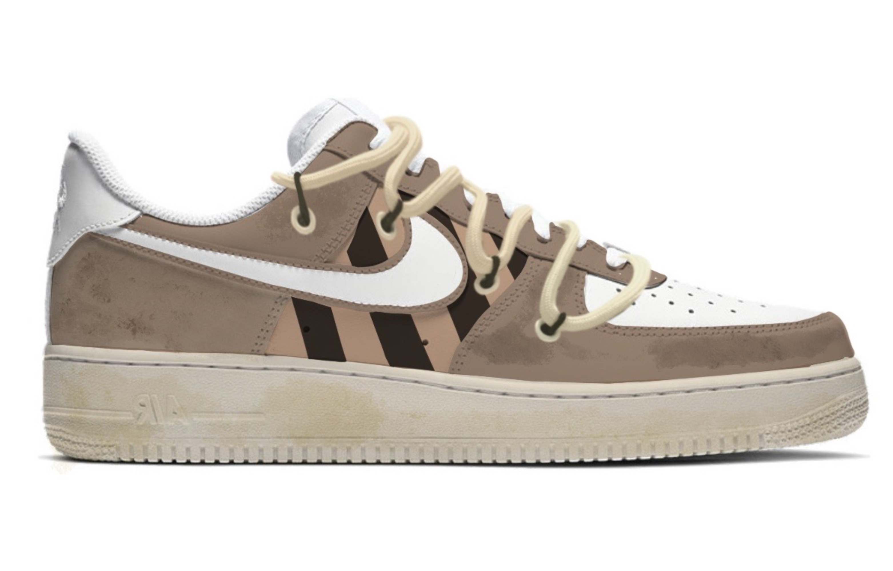 Order [定制鞋] 耐克空军1号低帮 '猎户臂黑棕定制' CW2288-111(TeamM-男款猎户座悬臂S-BOX)