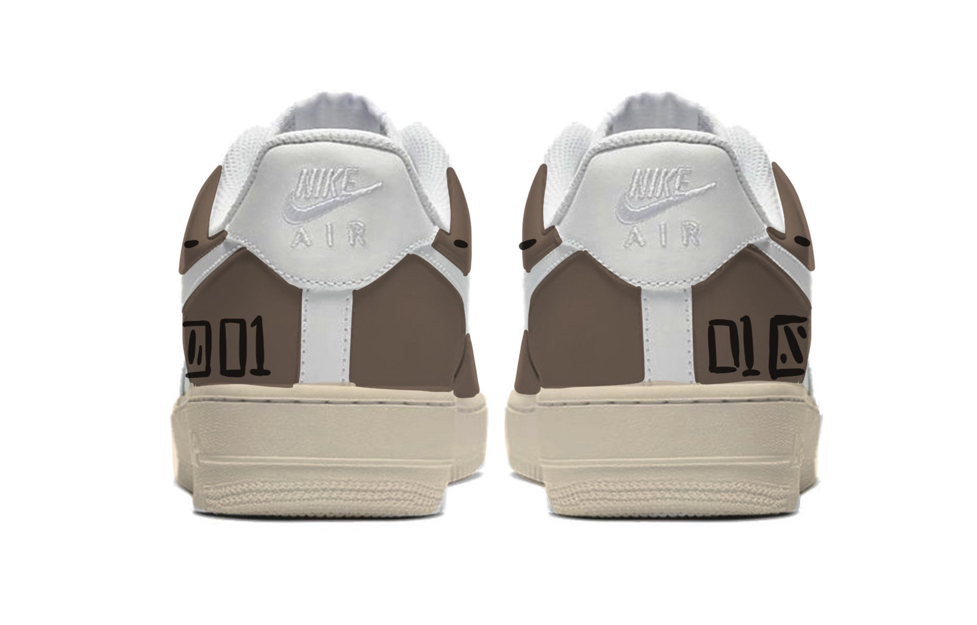 Shop [定制鞋] 耐克空军1号低帮 '猎户臂黑棕定制' CW2288-111(TeamM-男款猎户座悬臂S-BOX)