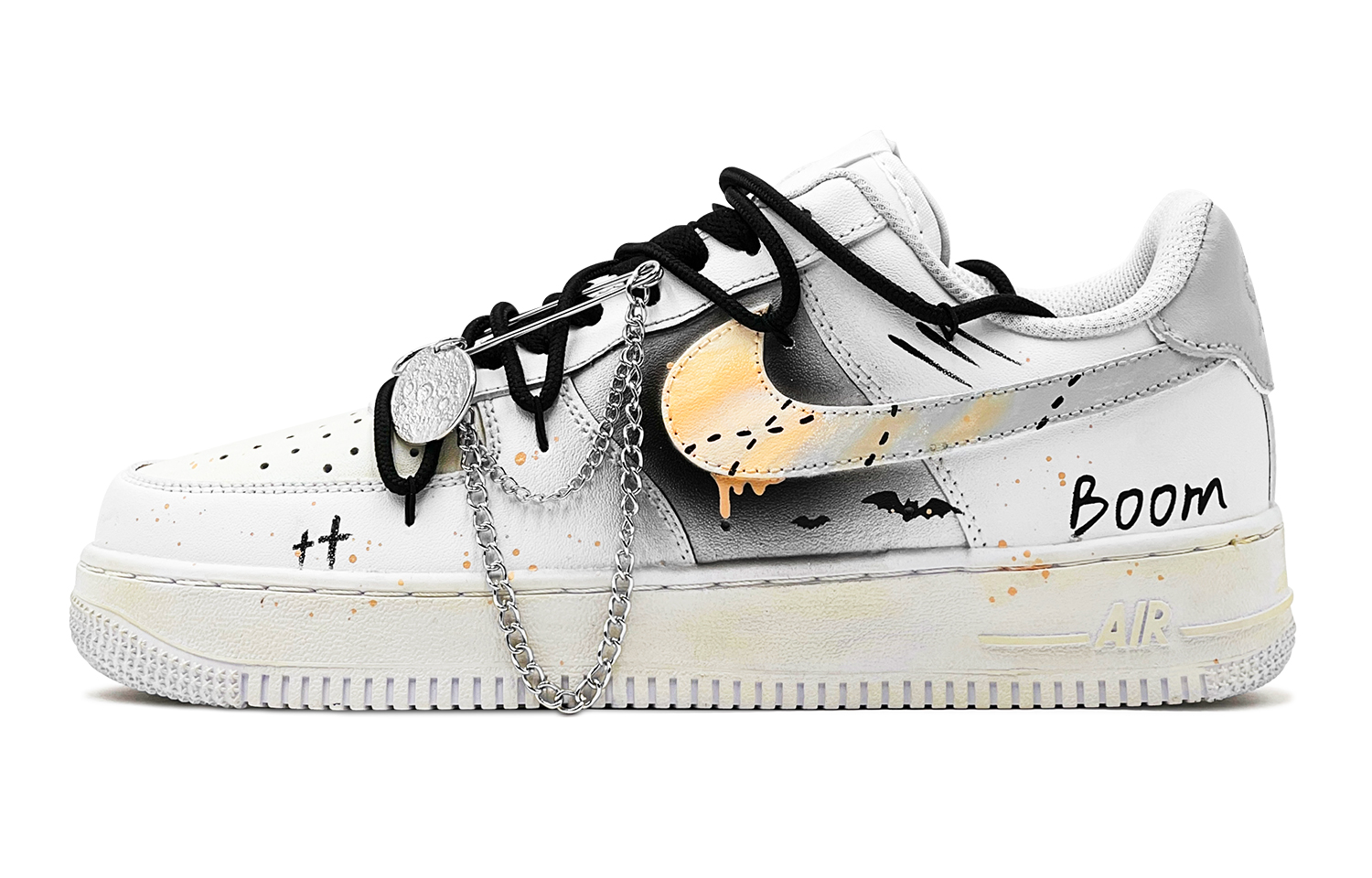 Buy [Sepatu Custom] Nike Air Force 1 Low 'Oxidized Bat - Hitam Putih' DH2920-111-485312