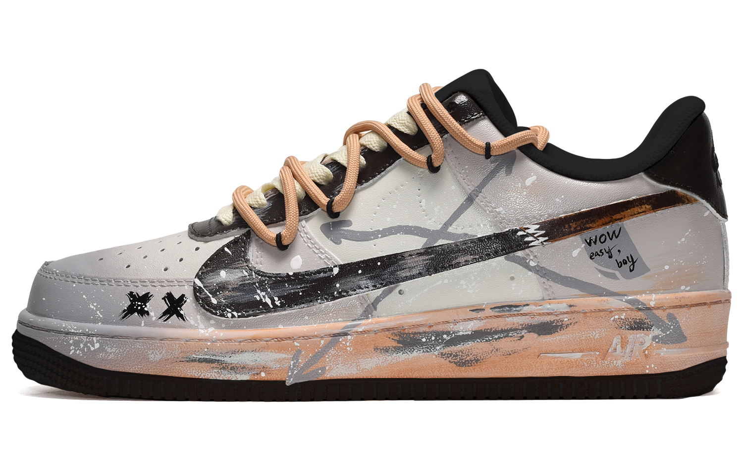 Buy [定制球鞋] 耐克空军一号低帮 '泼墨摩卡色' DR9867-102(TeamE-男女同款可可奶茶黑灰棕)