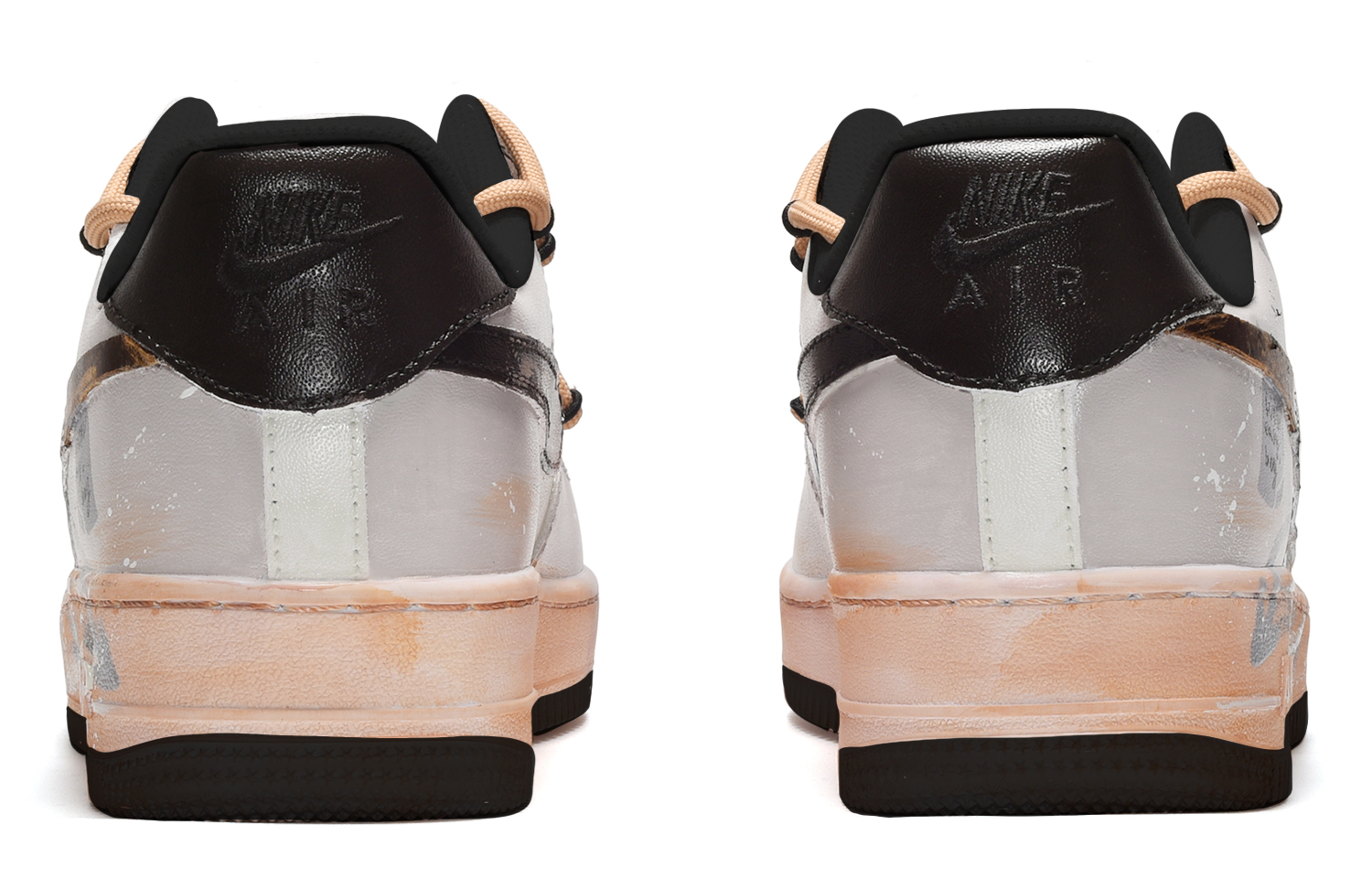 Shop [定制球鞋] 耐克空军一号低帮 '泼墨摩卡色' DR9867-102(TeamE-男女同款可可奶茶黑灰棕)