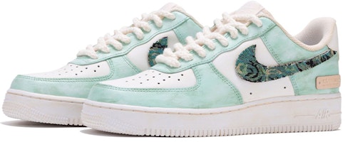 【定製球鞋】Nike Air Force 1 Low 7 空軍一號 CS 油畫一號 手繪噴繪 塗鴉貼布 復古做舊 低幫 板鞋 男款 綠白 Lookbook 【定製球鞋】Nike Air Force 1 Low 7 空軍一號 CS 油畫一號 手繪噴繪 塗鴉貼布 復古做舊 低幫 板鞋 男款 綠白