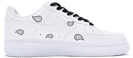 【定制球鞋】Nike Air Force 1 Low LE 空軍一號CS腰果花手繪噴繪 特殊鞋盒 低幫 板鞋 GS 黑白 Order 【定制球鞋】Nike Air Force 1 Low LE 空軍一號CS腰果花手繪噴繪 特殊鞋盒 低幫 板鞋 GS 黑白