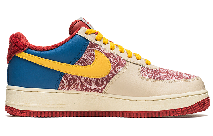 Order 【定制球鞋】 皇馬青少年聯賽 Nike Air Force 1 Low 塗鴉 貼布腰果花 低幫 休閒 低幫 板鞋 男款 米紅藍
