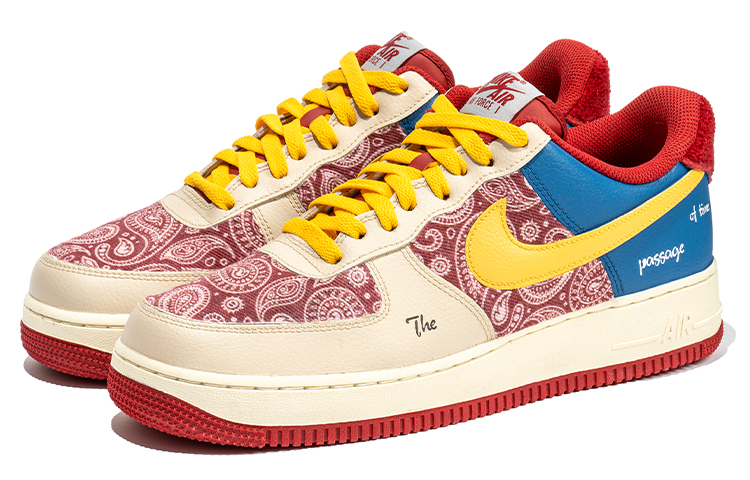 Lookbook 【定制球鞋】 皇馬青少年聯賽 Nike Air Force 1 Low 塗鴉 貼布腰果花 低幫 休閒 低幫 板鞋 男款 米紅藍