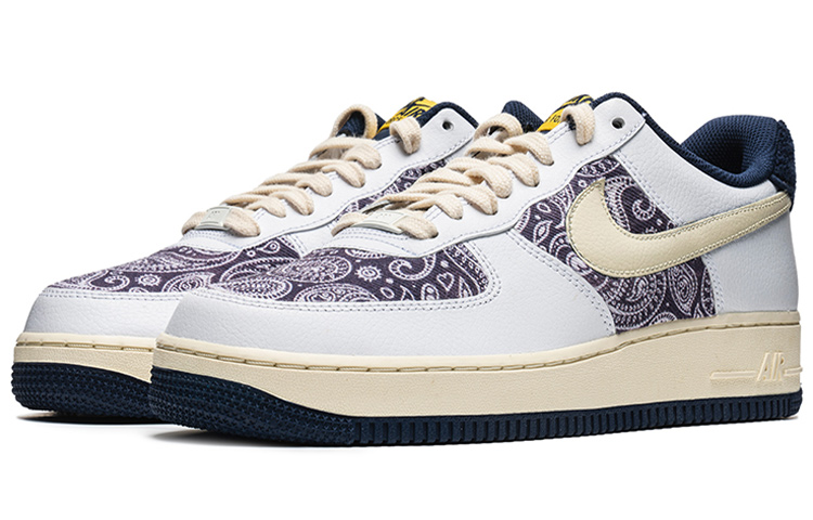 Lookbook 나이키 에어포스 1 로우 '페이즐리 패치워크 화이트-퍼플' (커스텀) DO5220-141(Team22-男款腰果花A-BOX)