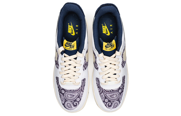 Shop 나이키 에어포스 1 로우 '페이즐리 패치워크 화이트-퍼플' (커스텀) DO5220-141(Team22-男款腰果花A-BOX)