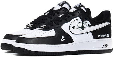 【訂製球鞋】 Nike Air Force 1 Low 可愛萌寵 慵懶大熊貓 熊貓 防滑 低筒 波鞋 男款 白黑 Lookbook 【訂製球鞋】 Nike Air Force 1 Low 可愛萌寵 慵懶大熊貓 熊貓 防滑 低筒 波鞋 男款 白黑